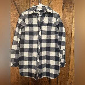 L.L.Bean Signature 1912 Flannel Overshirt in Black and Gray XS R
